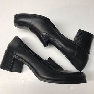 croft & barrow Black Leather Slip-On Loafers